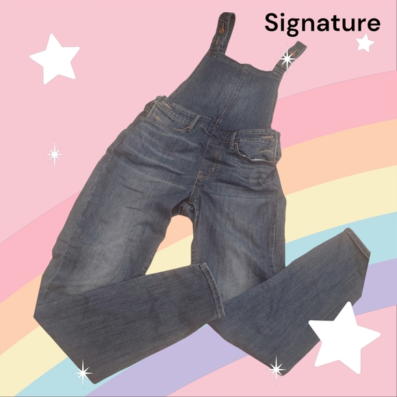 #2284 Levi's Signature bib jeans women M - Picture 1 of 2